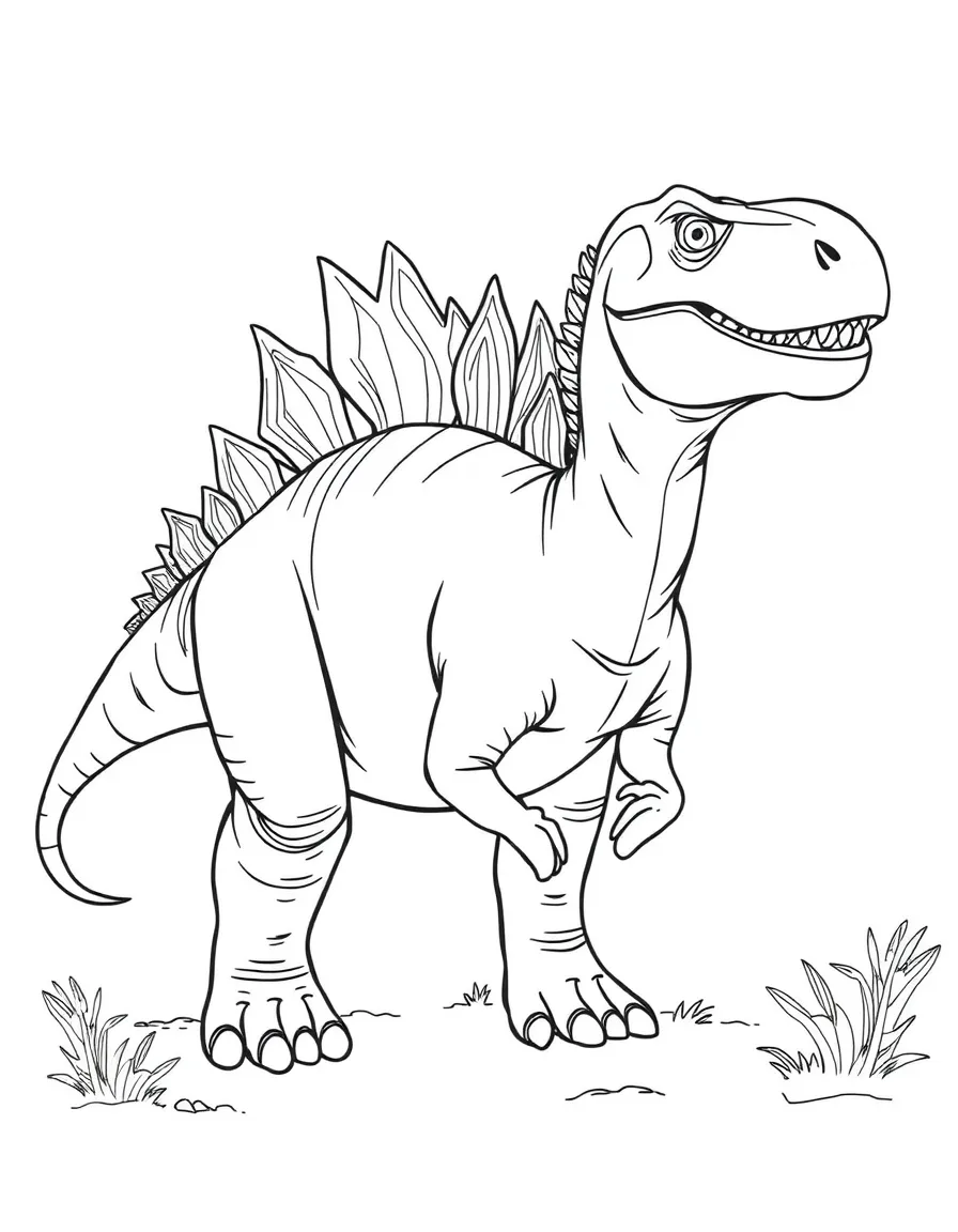 Amargasaurus with its distinctive double-row neck spines