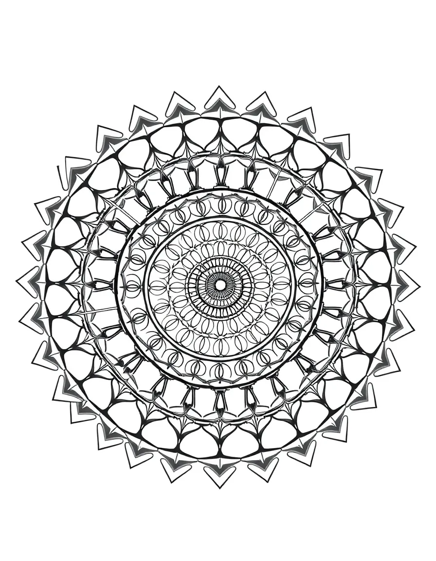Logarithmic spiral mandala with perfect mathematical proportion