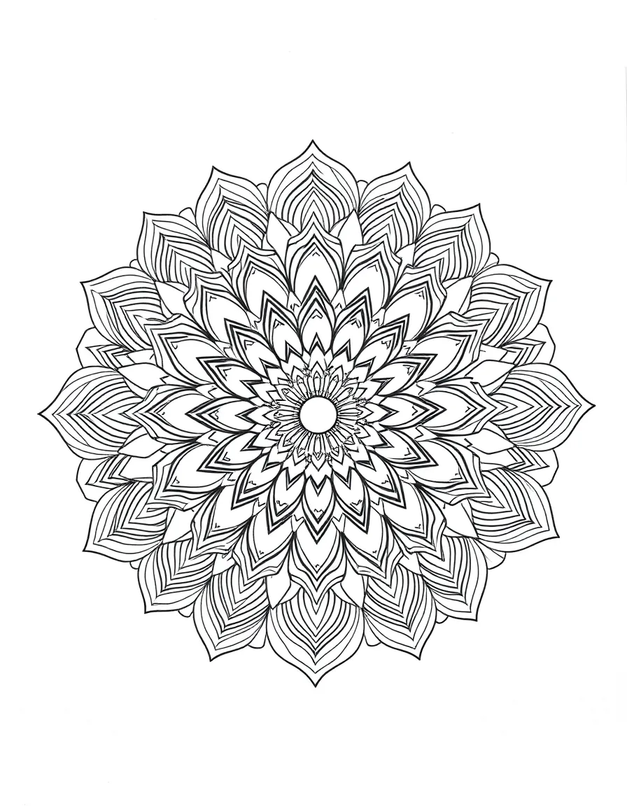 Multi-scale mandala with repeating patterns at different magnifications