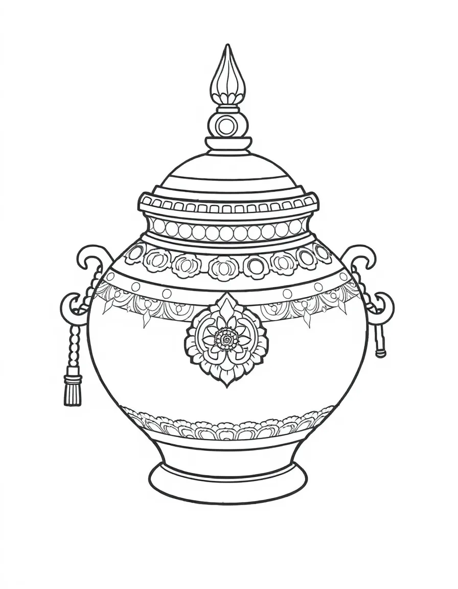 Kumbha (water pot) with detailed design and ritual significance