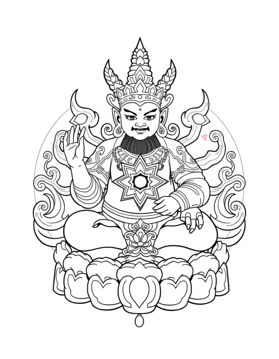 Tibetan dorje (vajra) with detailed prongs and central design