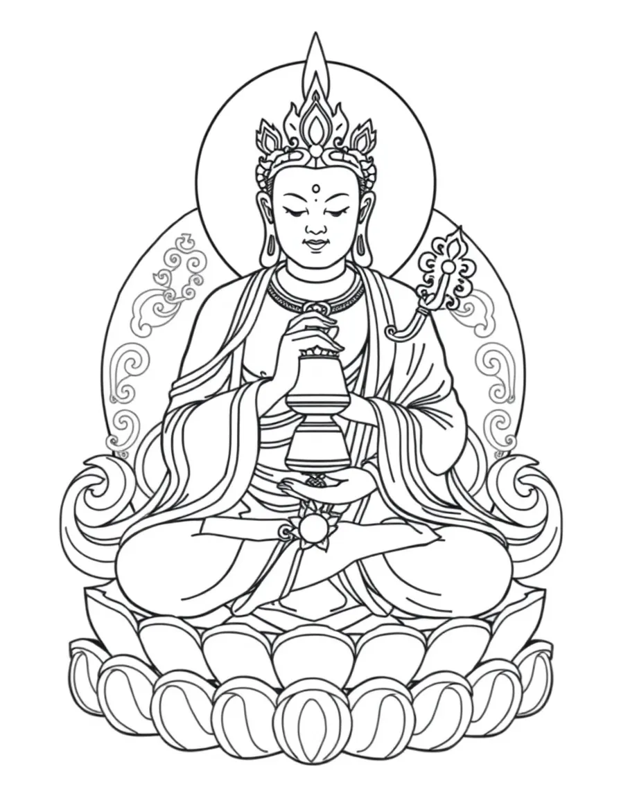 Vajrasattva with bell and dorje in purification posture