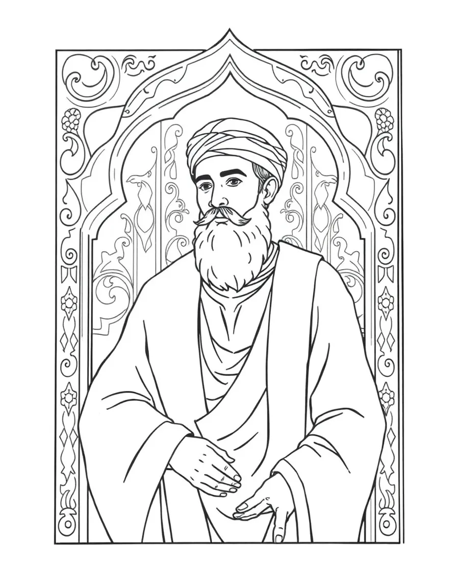 Hilye (description of Prophet Muhammad) in traditional panel arrangement