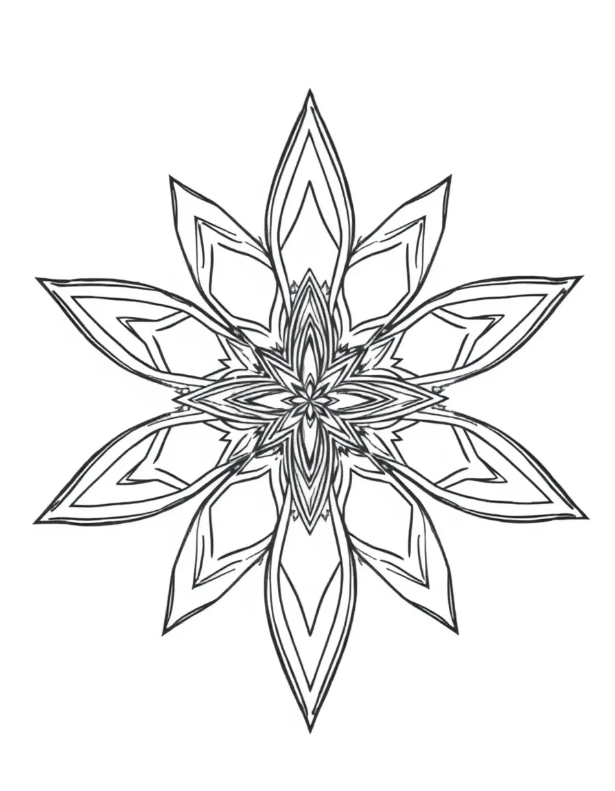 Eight-pointed star pattern with detailed internal geometry