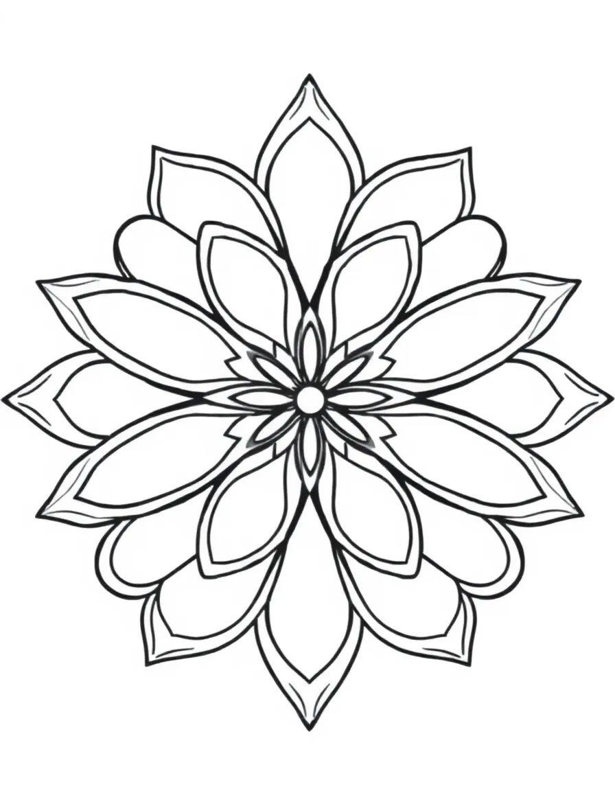 Six-fold symmetry pattern with overlapping circles creating floral effect