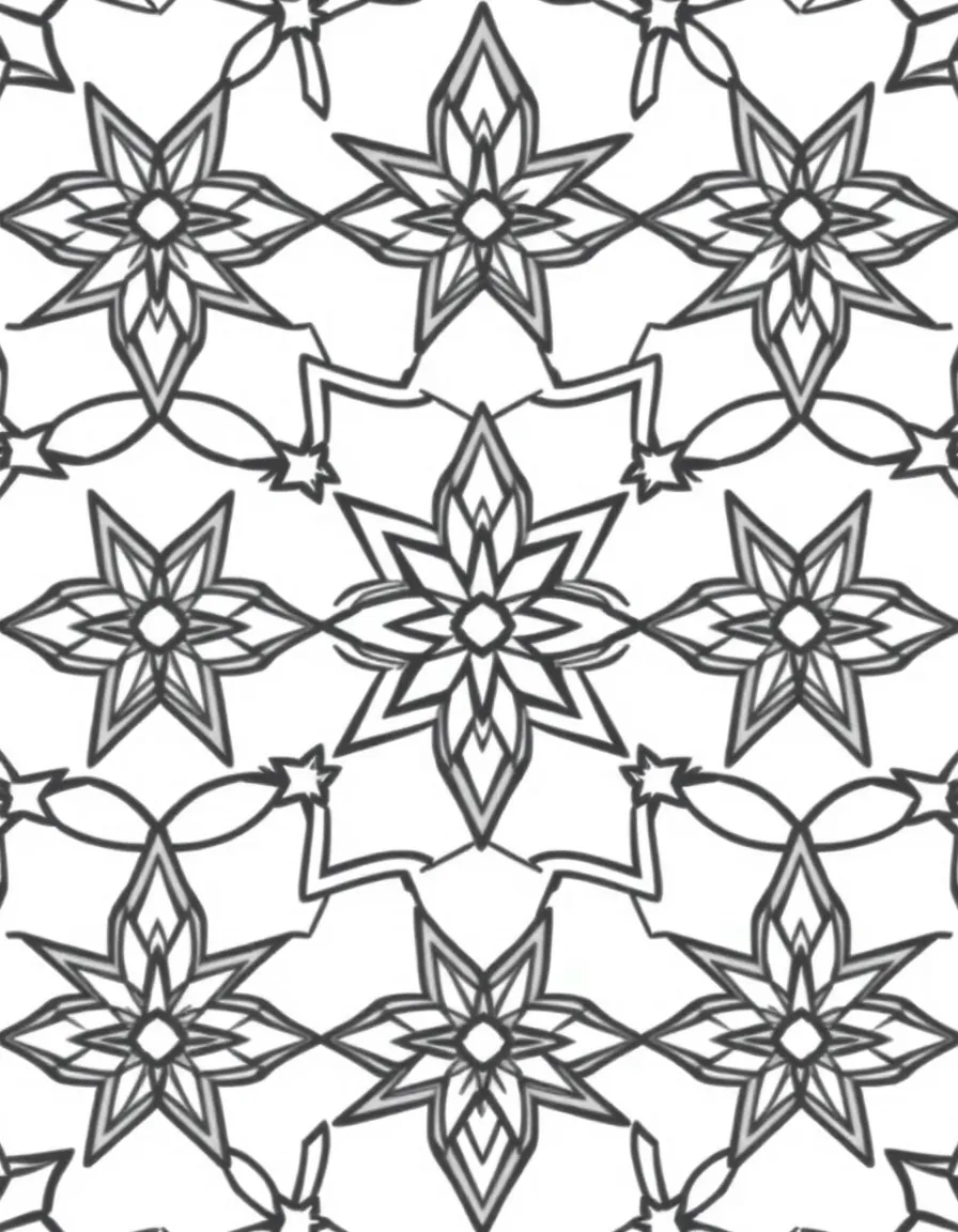 Islamic tessellation pattern with interweaving stars and hexagons