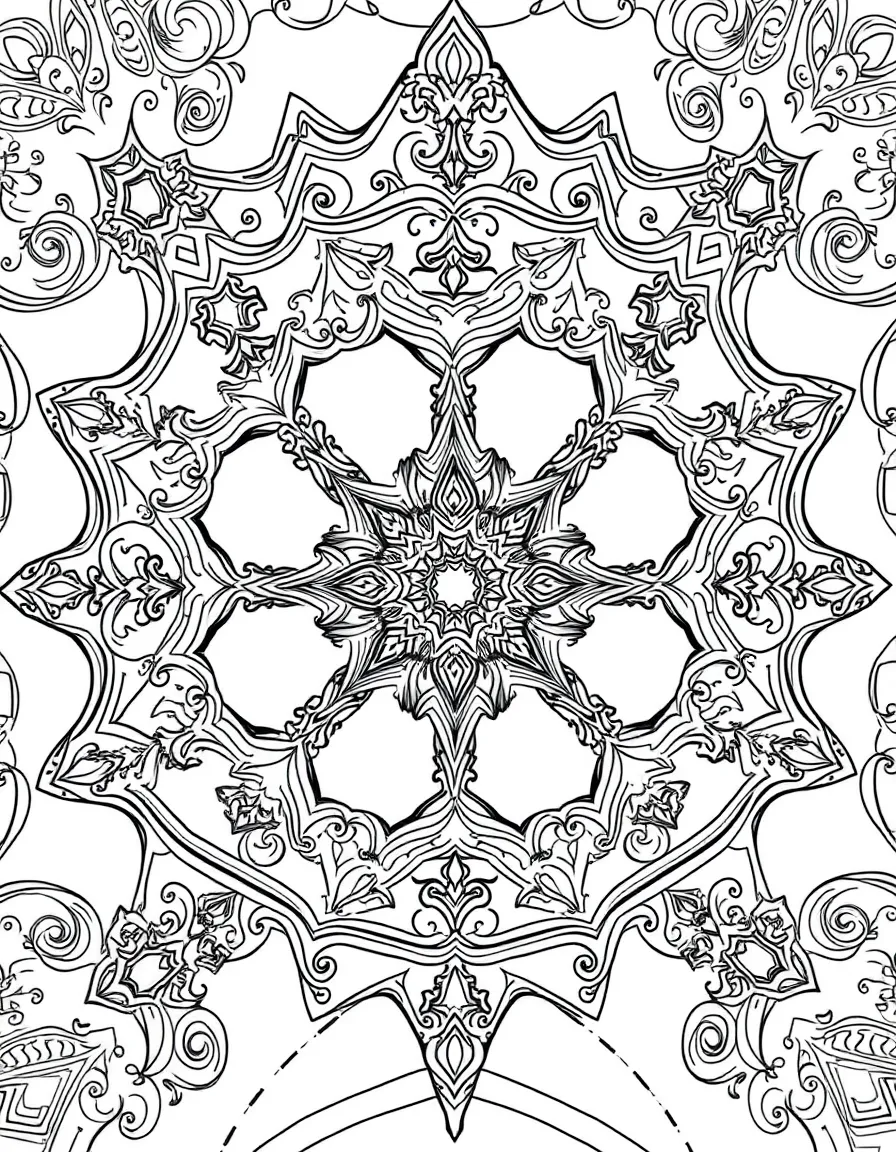 Andalusian ceiling pattern with detailed muqarnas elements