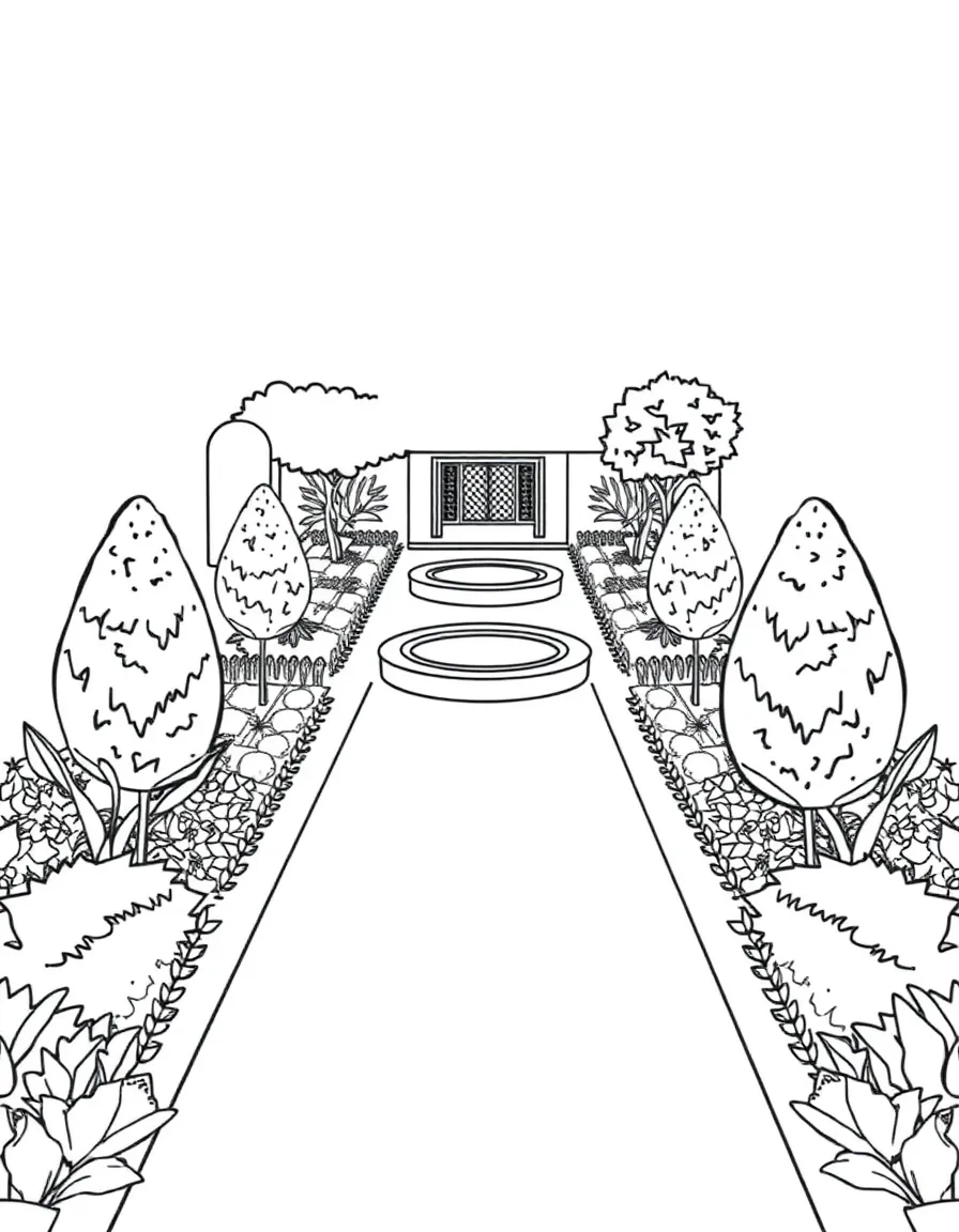 Geometric garden layout based on chahar bagh (four gardens) principle