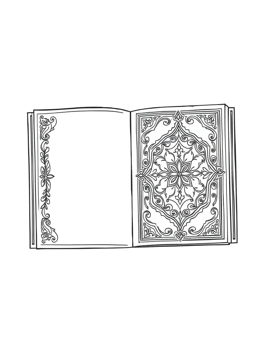 Islamic bookbinding design with detailed leather tooling patterns
