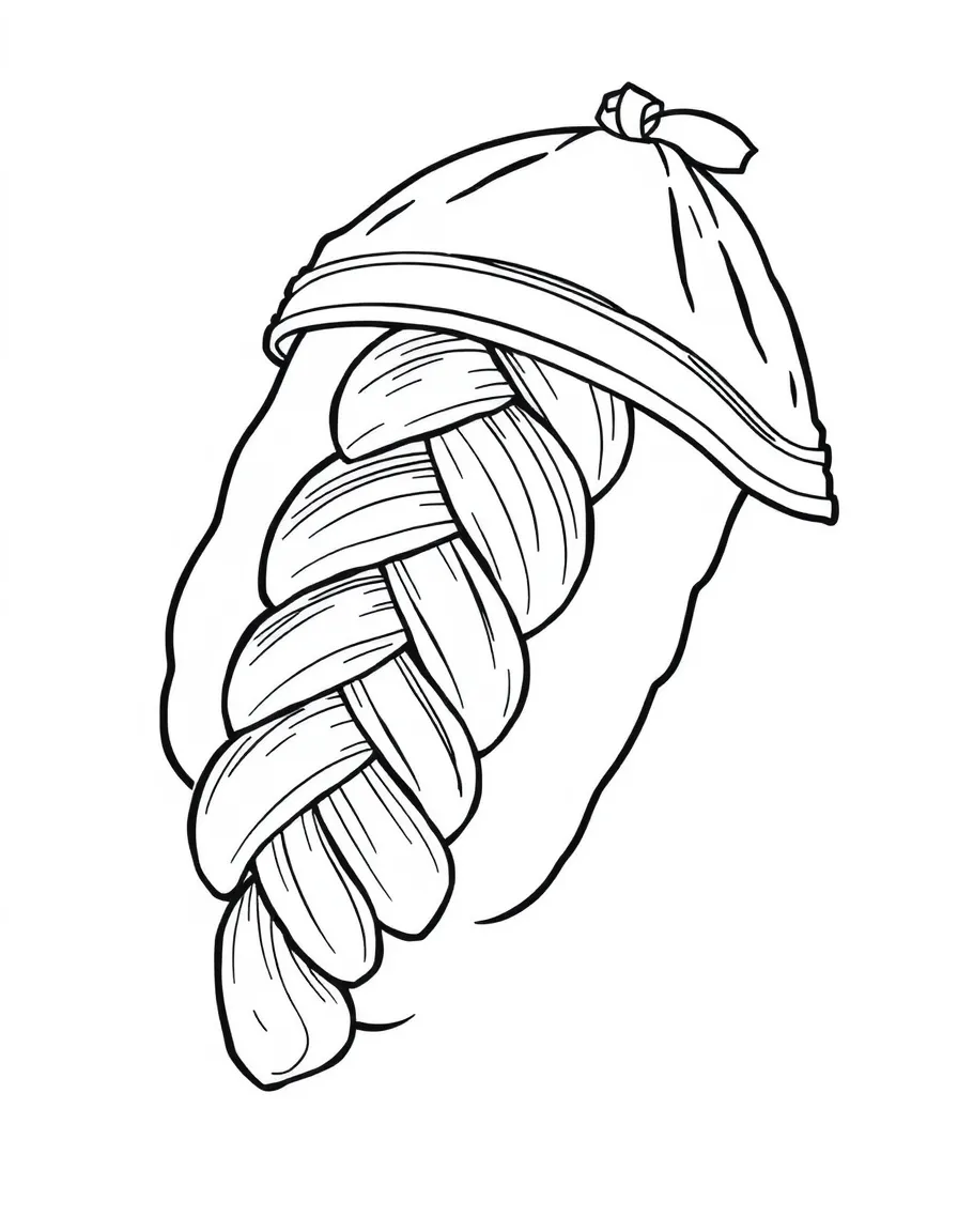 Challah bread with braided detail and ceremonial cover