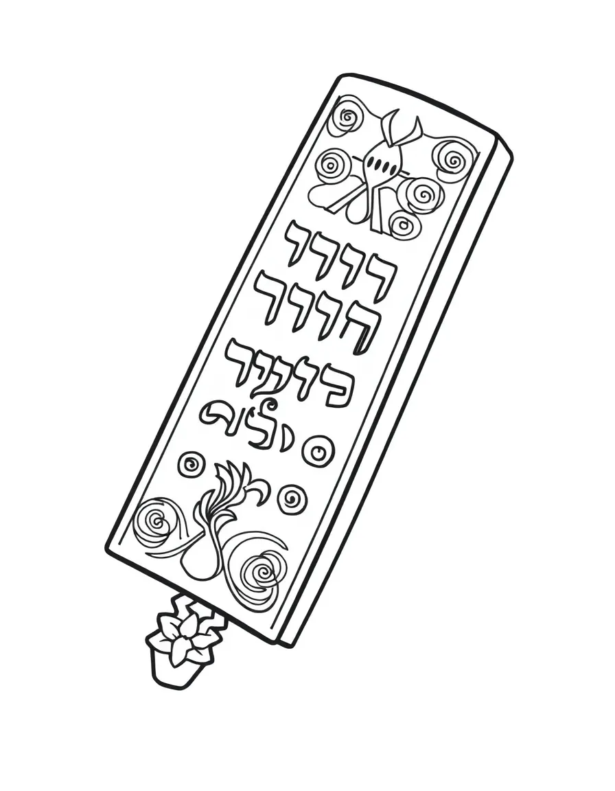 Mezuzah with detailed case design and visible parchment