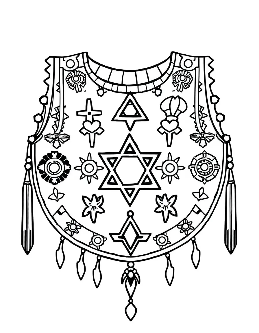 Twelve Tribes symbols arranged in traditional breastplate pattern