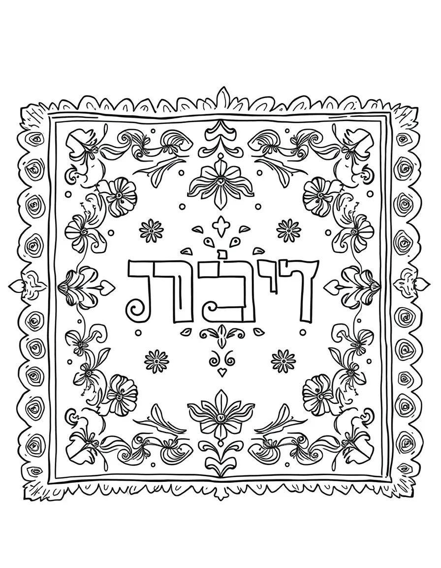 Passover matzah cover with detailed embroidery patterns