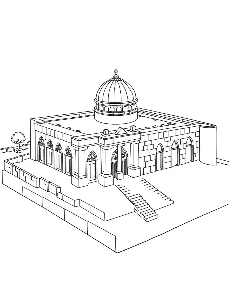 Jerusalem Temple model with detailed architectural reconstruction