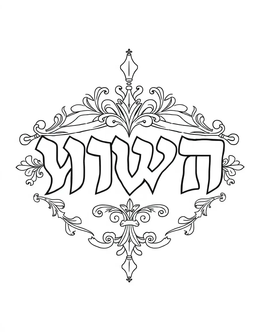 Name of God (YHVH) in ancient Hebrew script with reverent decoration