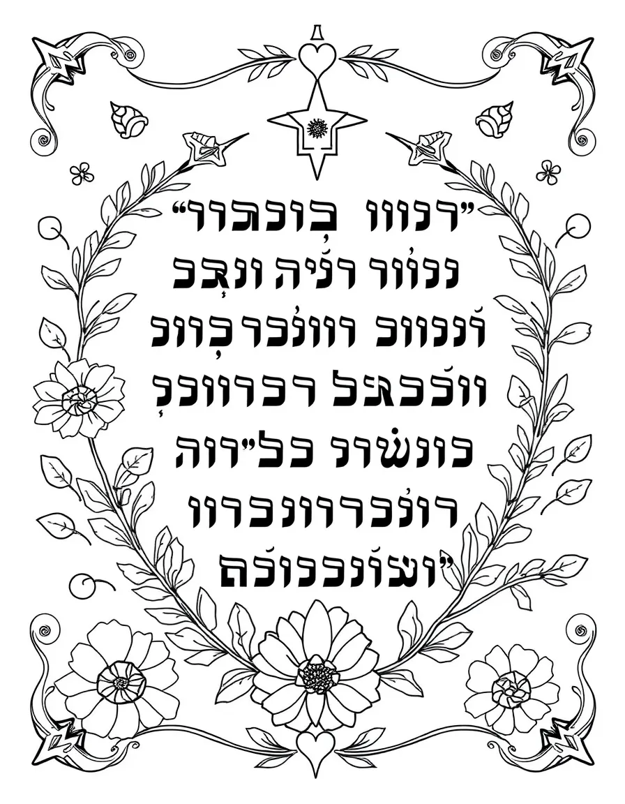 Kaddish prayer in traditional Hebrew calligraphy with memorial elements