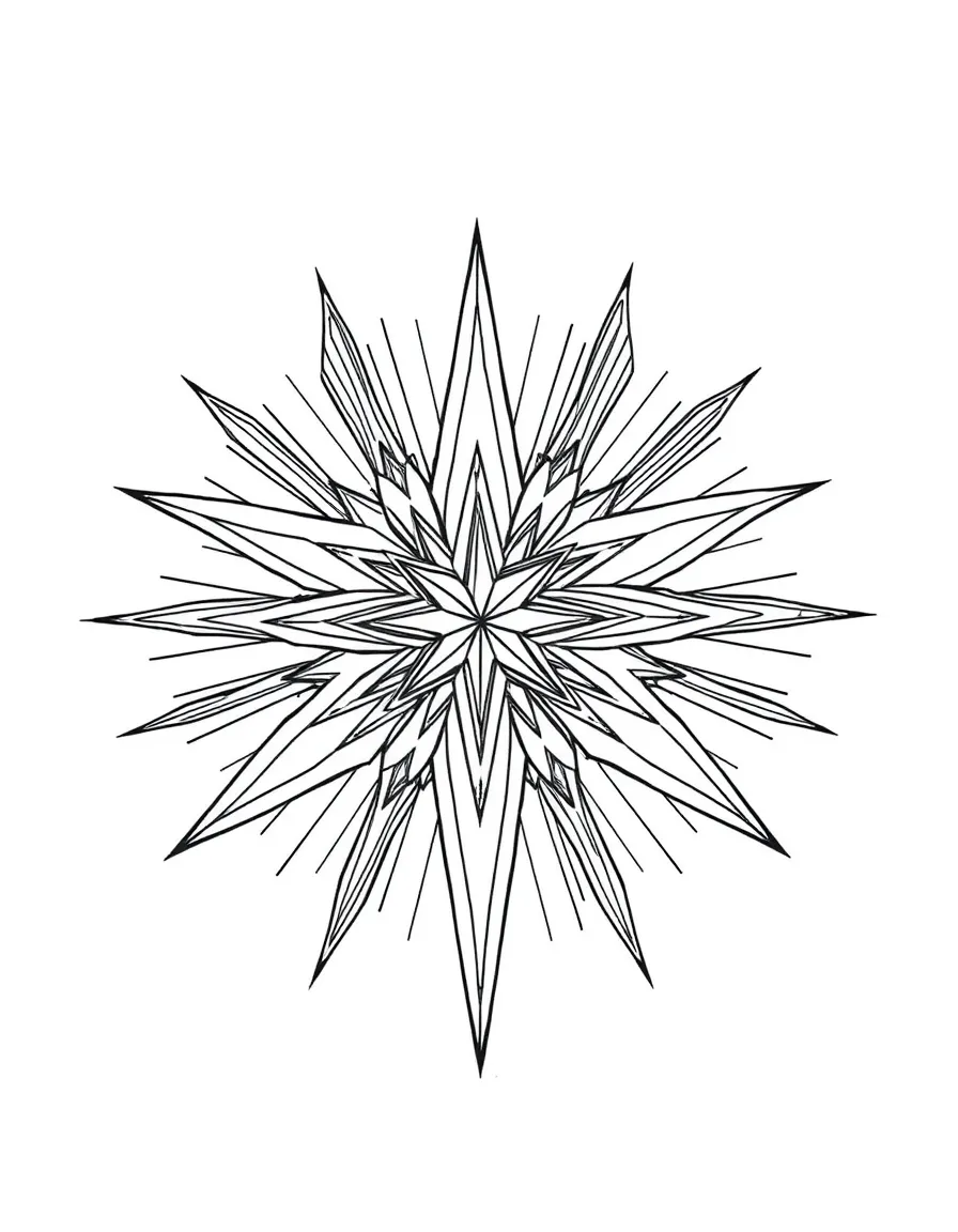 Detailed star of Bethlehem with rays extending in multiple directions