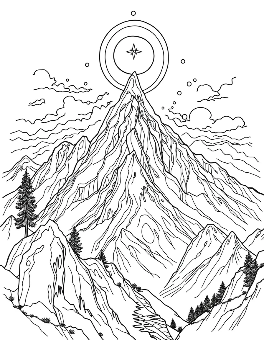 Sacred mountain representation from various spiritual perspectives