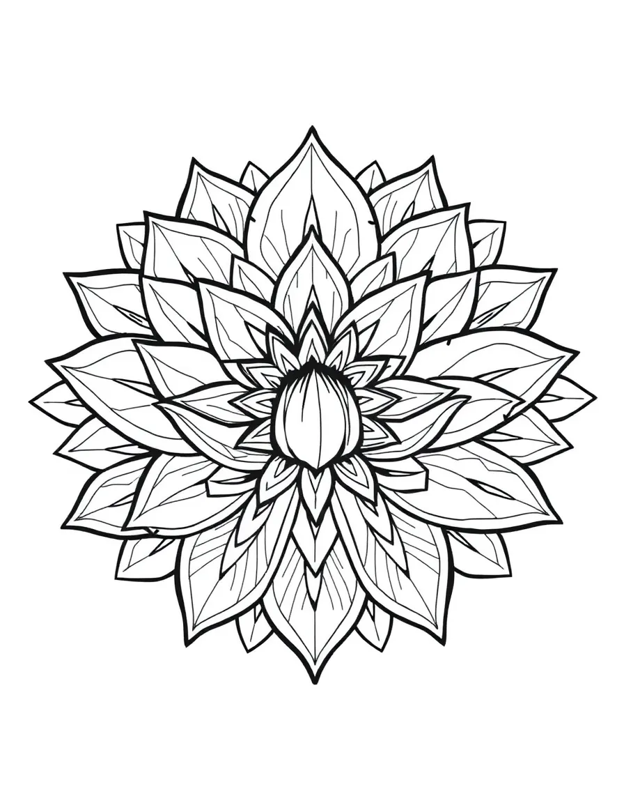 Lotus flower mandala with detailed petals and spiritual symbolism
