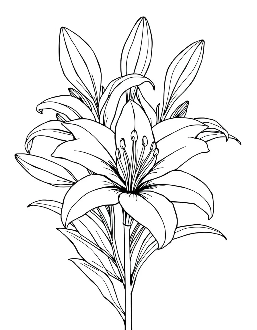 Lily arrangement with detailed Easter and annunciation symbolism