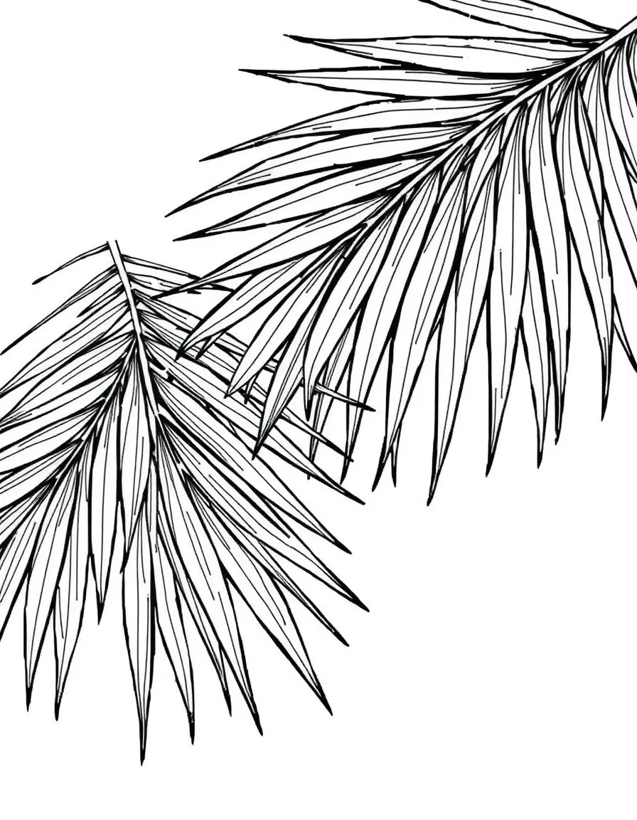 Palm fronds arranged in Sunday procession pattern with detailed texture