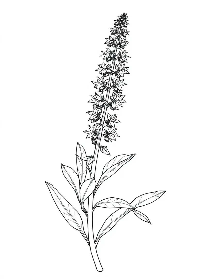 Hyssop plant with detailed purification symbolism and botanical accuracy