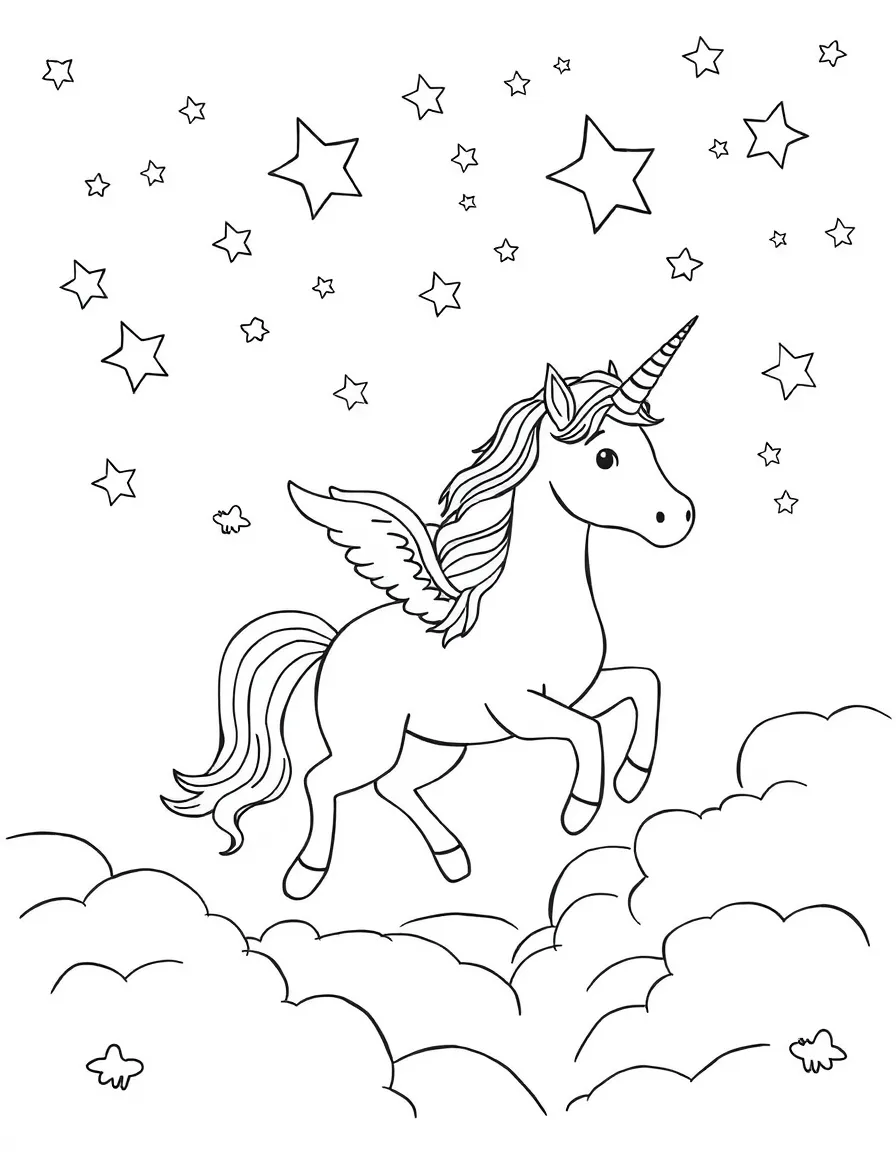Unicorn delivering dream messages to sleeping children