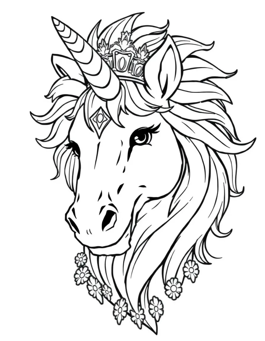 Lion-maned unicorn with royal appearance