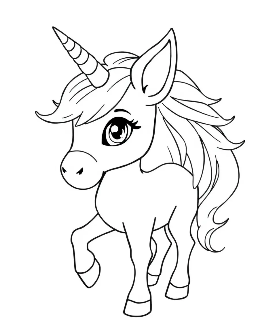 Unicorn with fox-like features and bushy tail