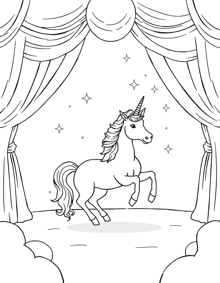 Unicorn theater performing magical plays