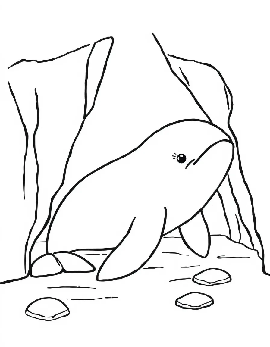 A baby beluga whale playing hide-and-seek under ice floes