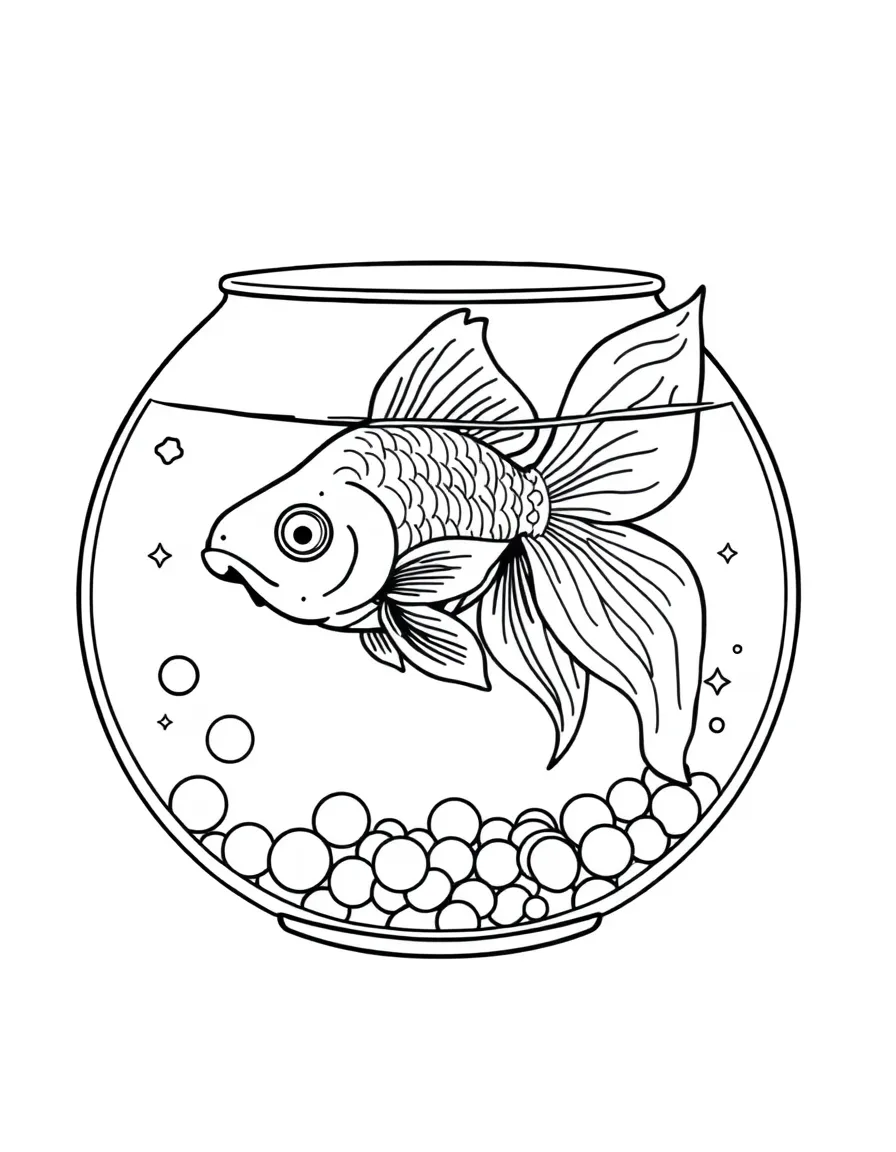 A goldfish dancing in a bowl decorated like a disco