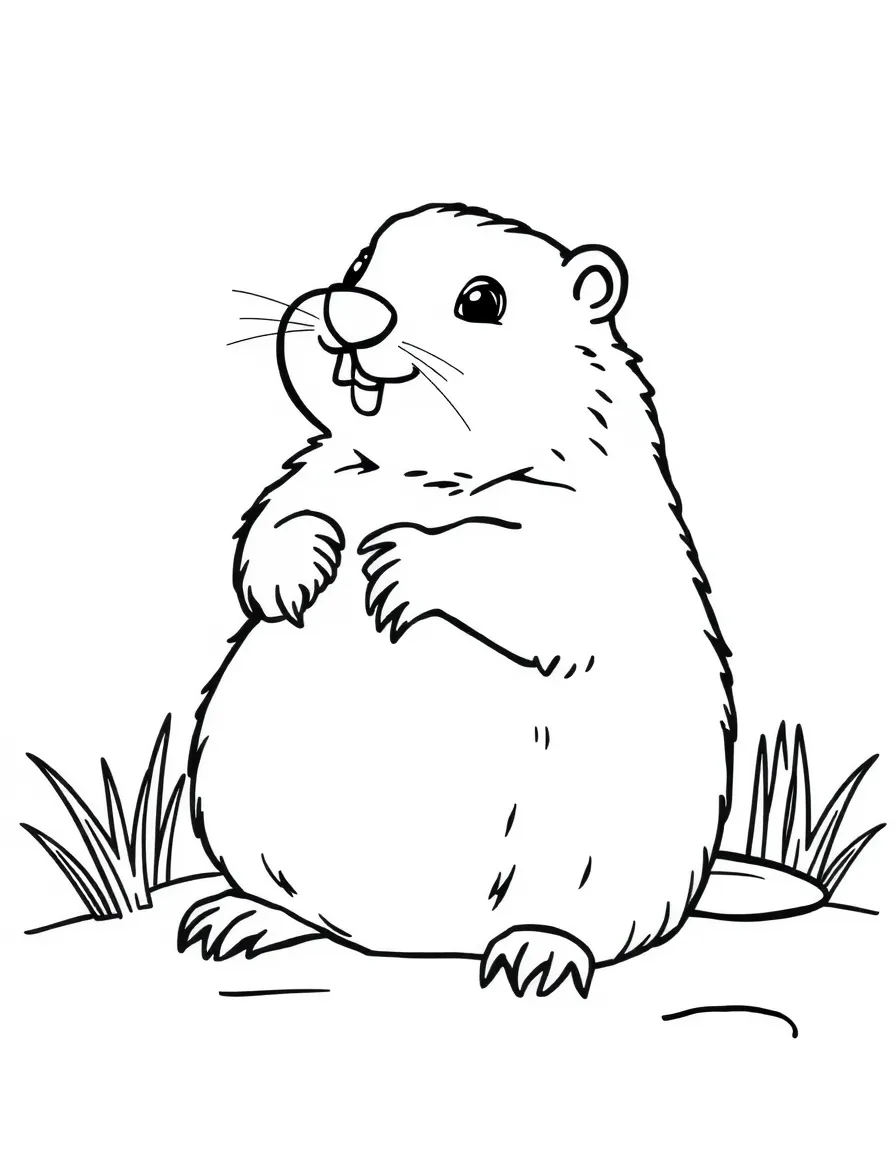 A groundhog checking its shadow on Groundhog Day