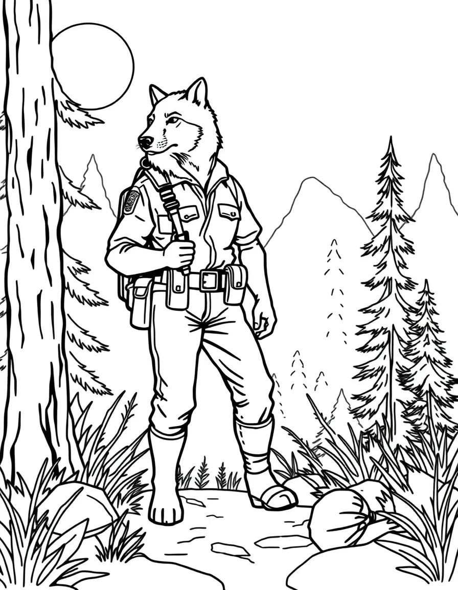 A wolf park ranger leading a nature hike