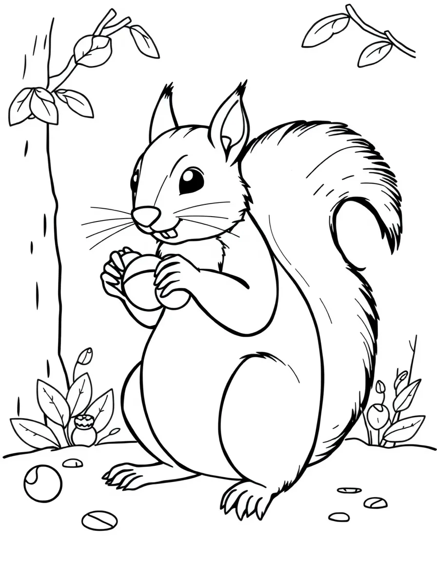 A squirrel playing acorn castanets