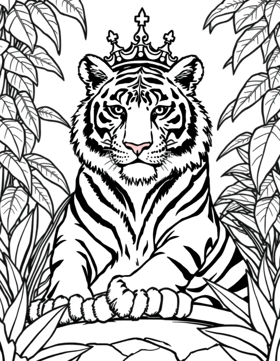 A tiger king presiding over a jungle court