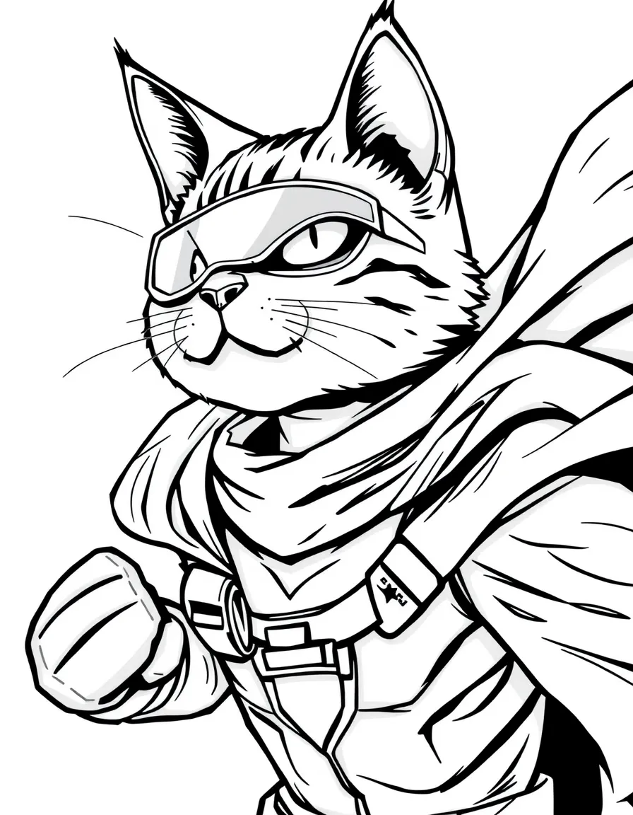 A cat superhero with night vision and stealth powers