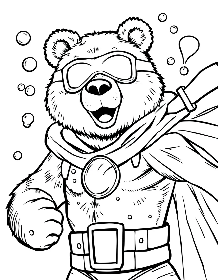 A bear superhero with honey-based super strength