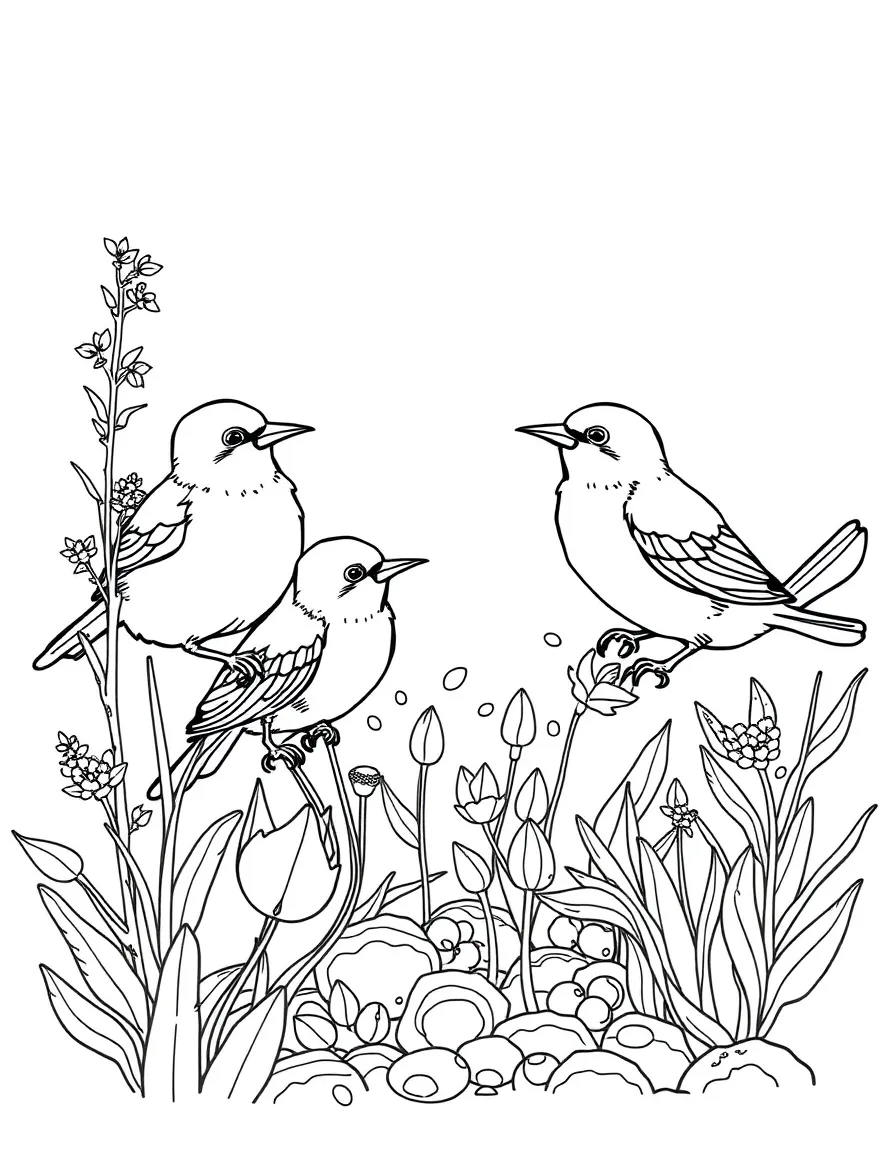 A group of bird gardeners spreading seeds