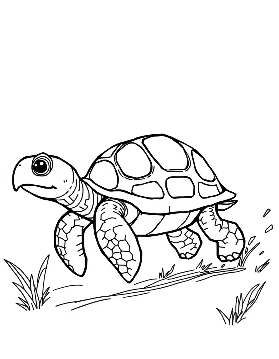 A turtle winning a slow and steady race