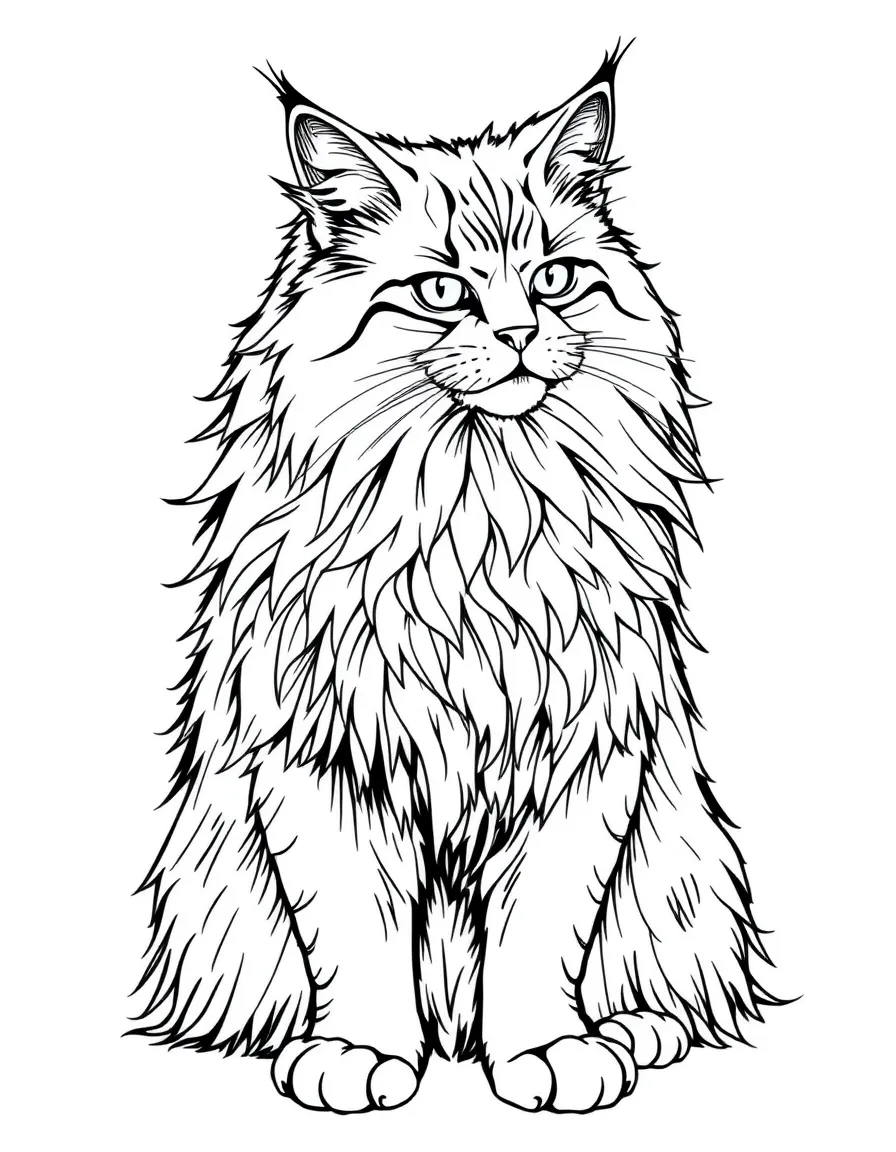 A majestic Maine Coon with its luxurious fur flowing