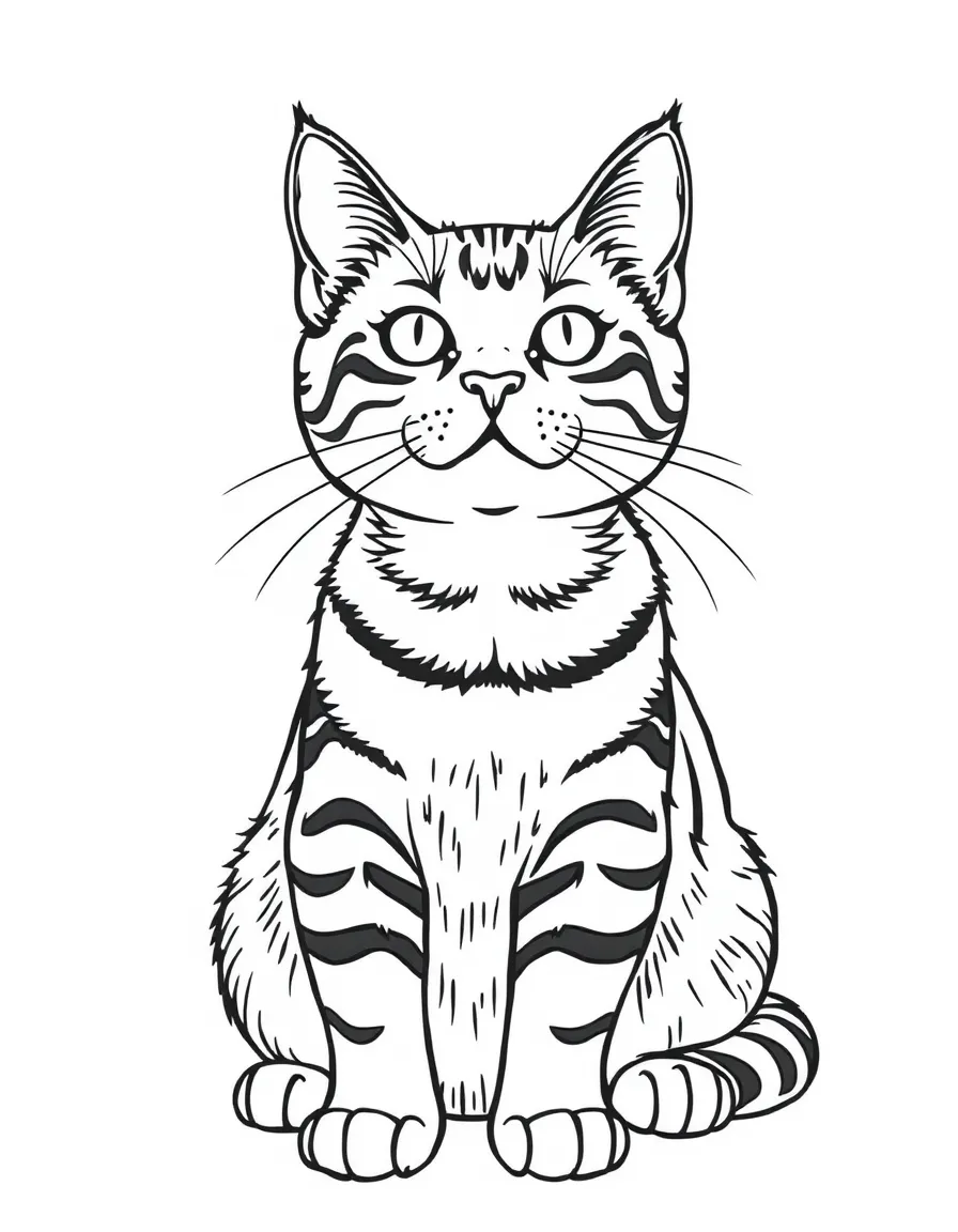 A Tabby cat showing its distinctive striped pattern
