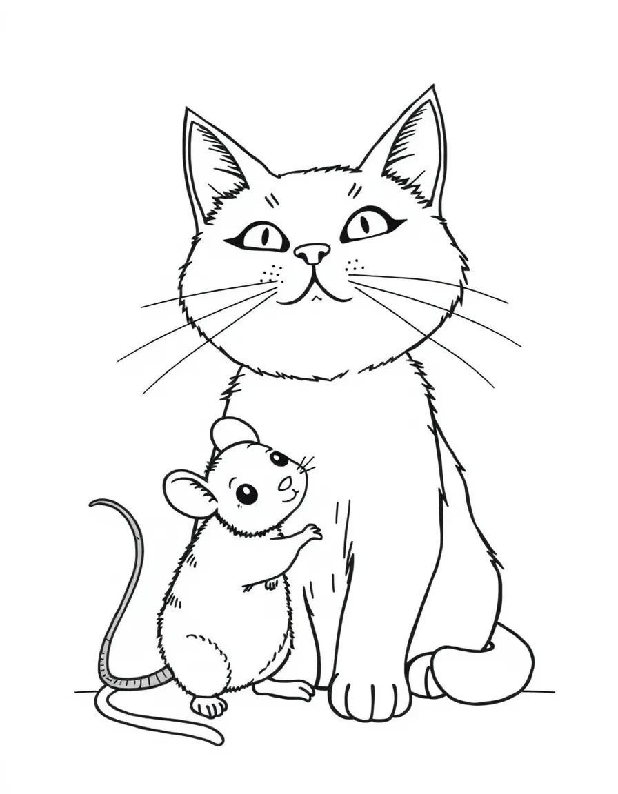 A cat with a mouse friend, breaking stereotypes