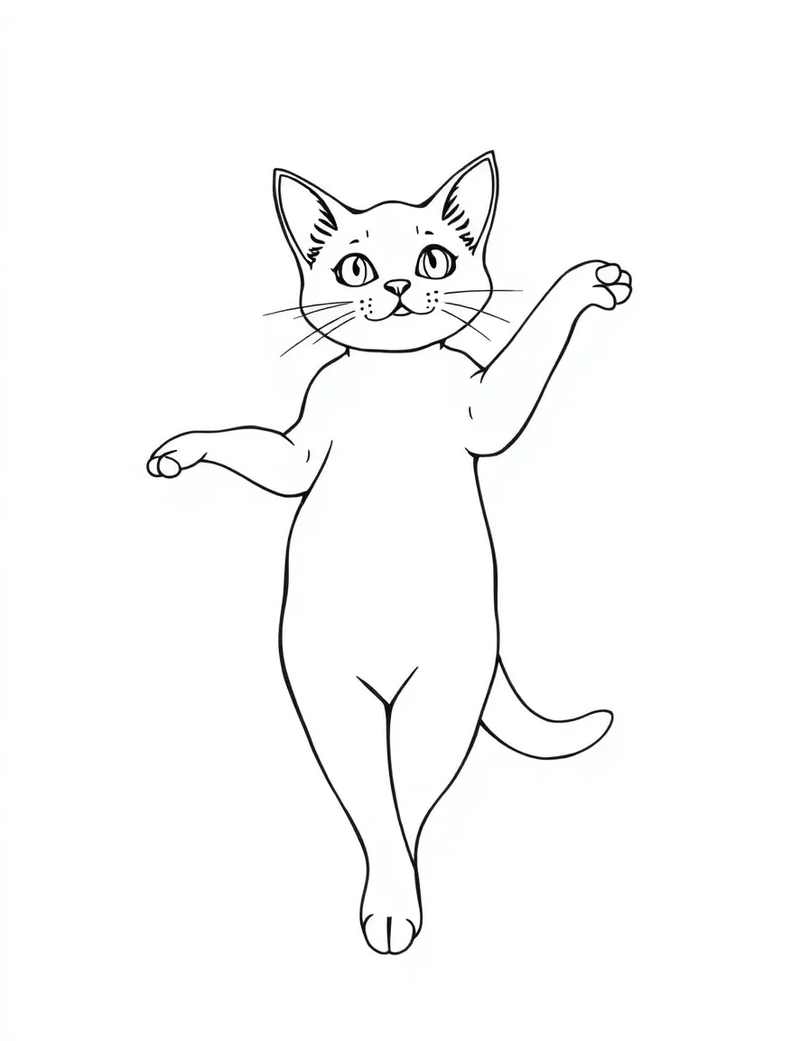 A cat standing on tippy toes like a ballet dancer