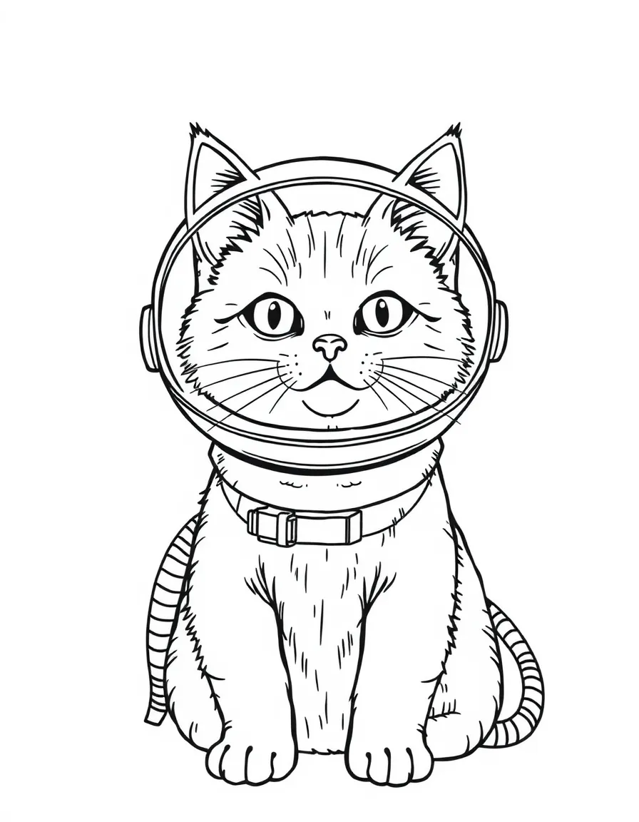 A cat wearing a space helmet