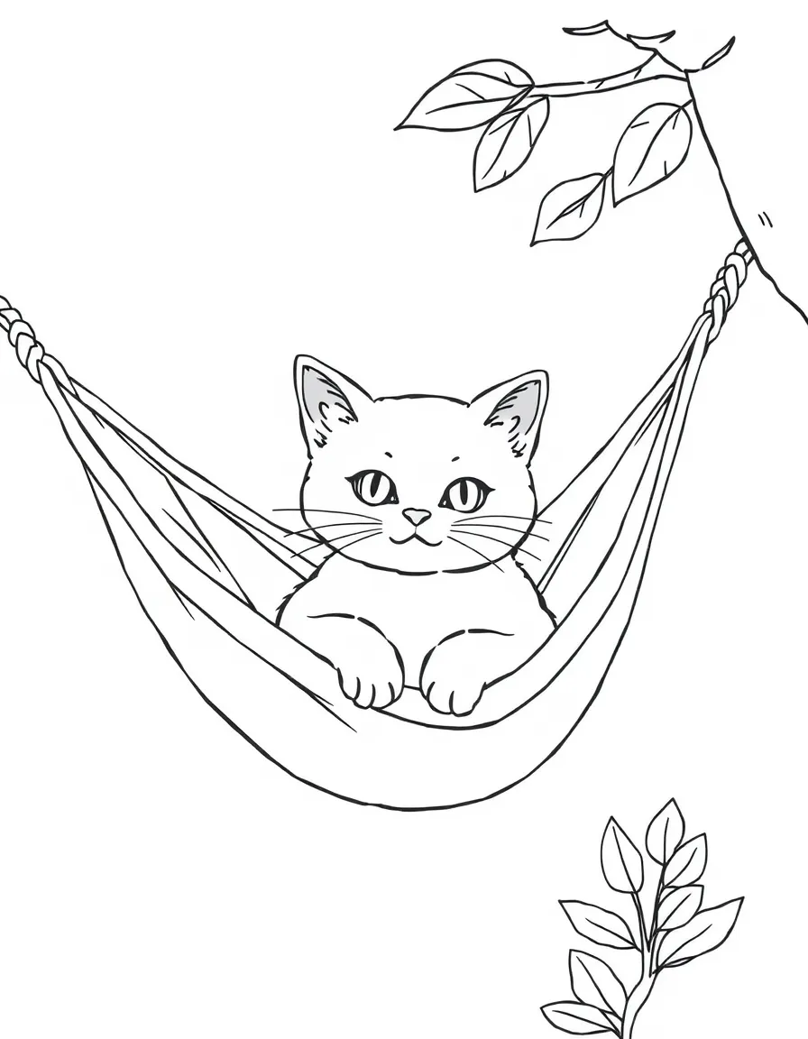 A cat in a hammock
