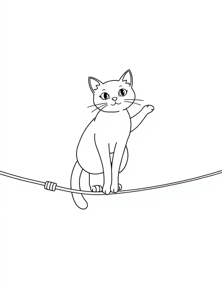 A cat on a tightrope