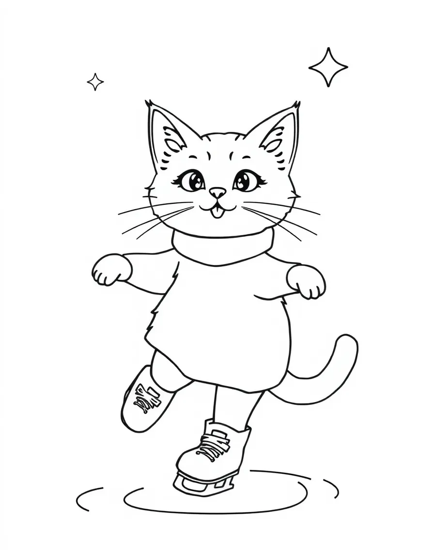 A cat ice skating