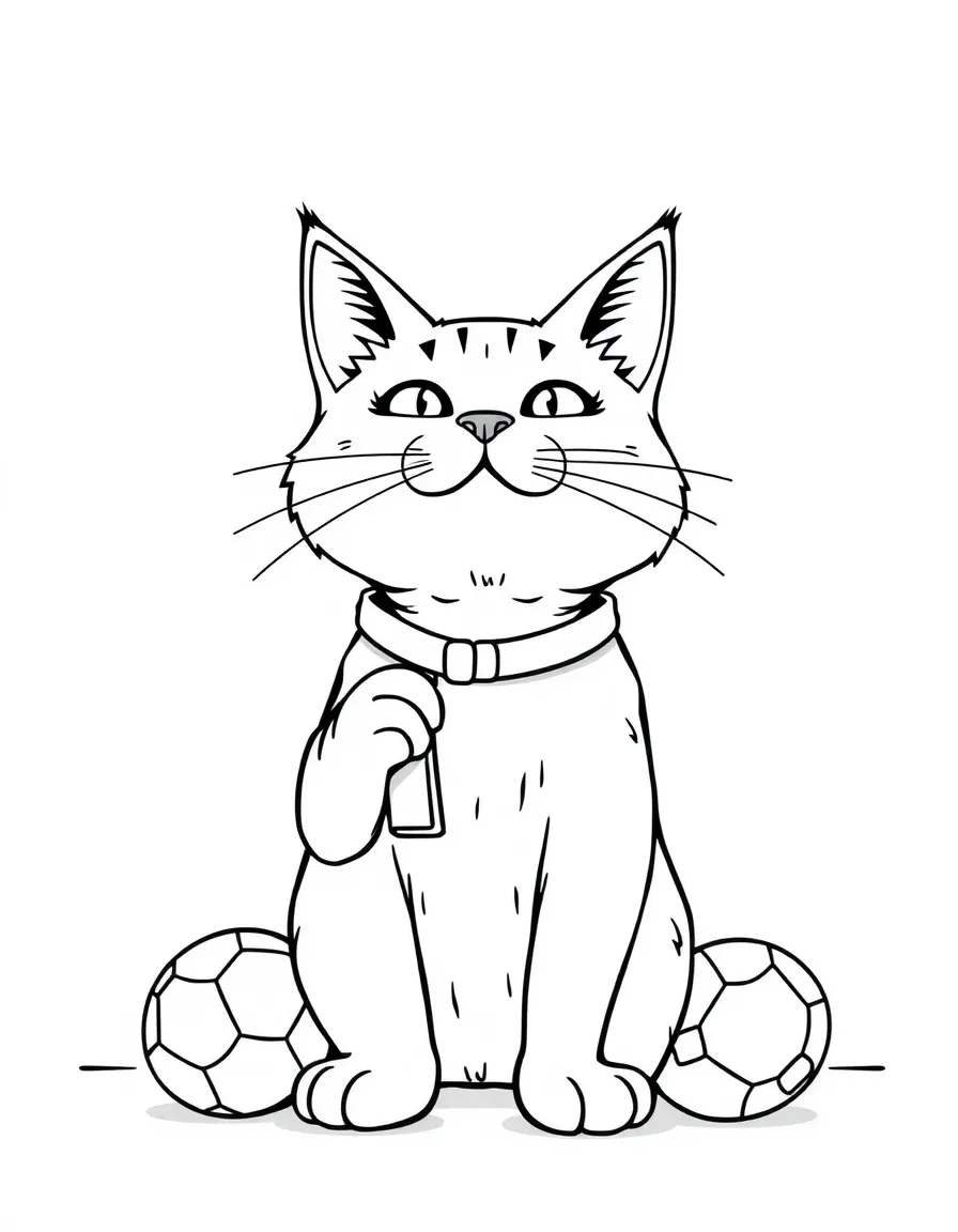 A cat coaching a sports team