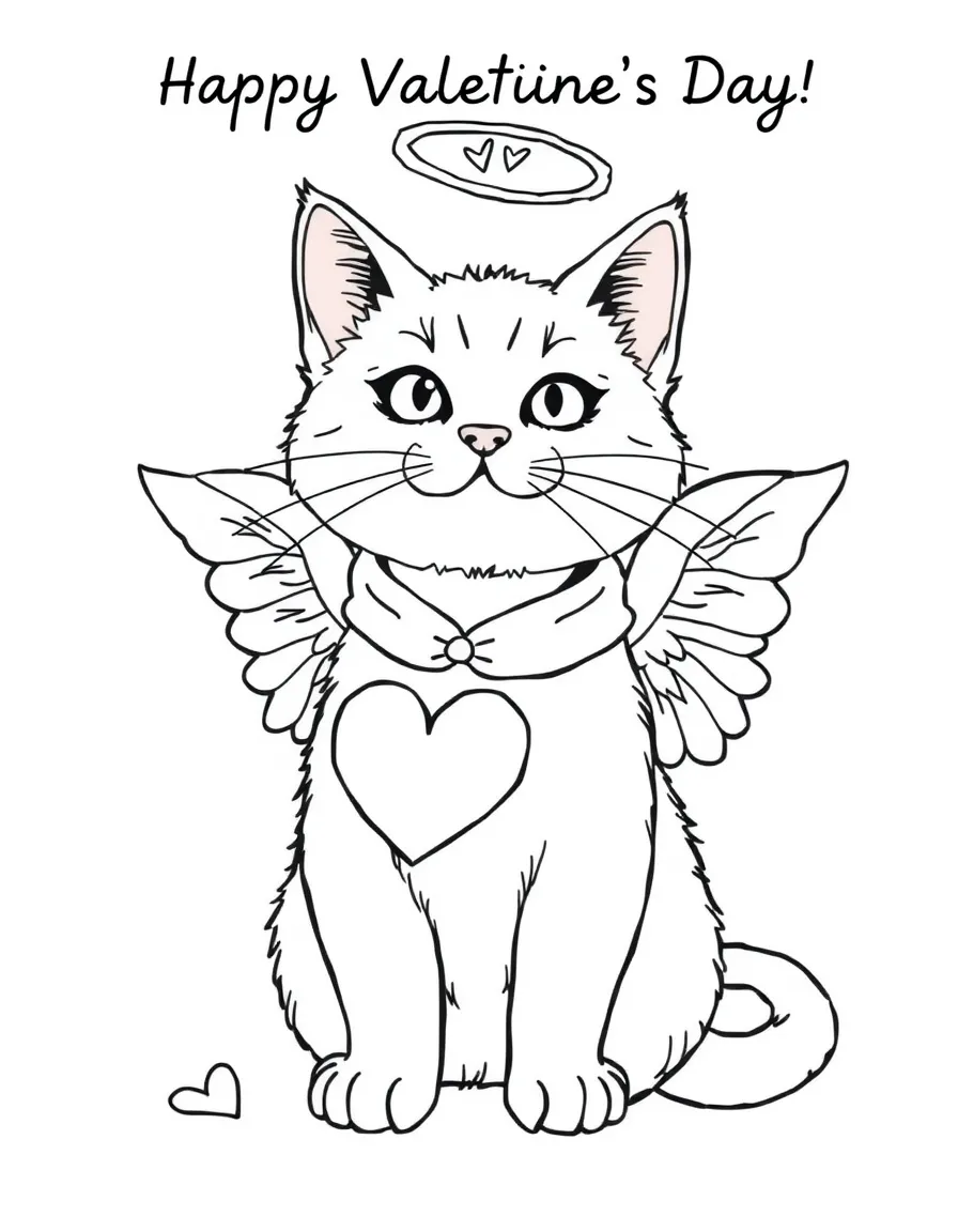A cat dressed as cupid for Valentine's Day